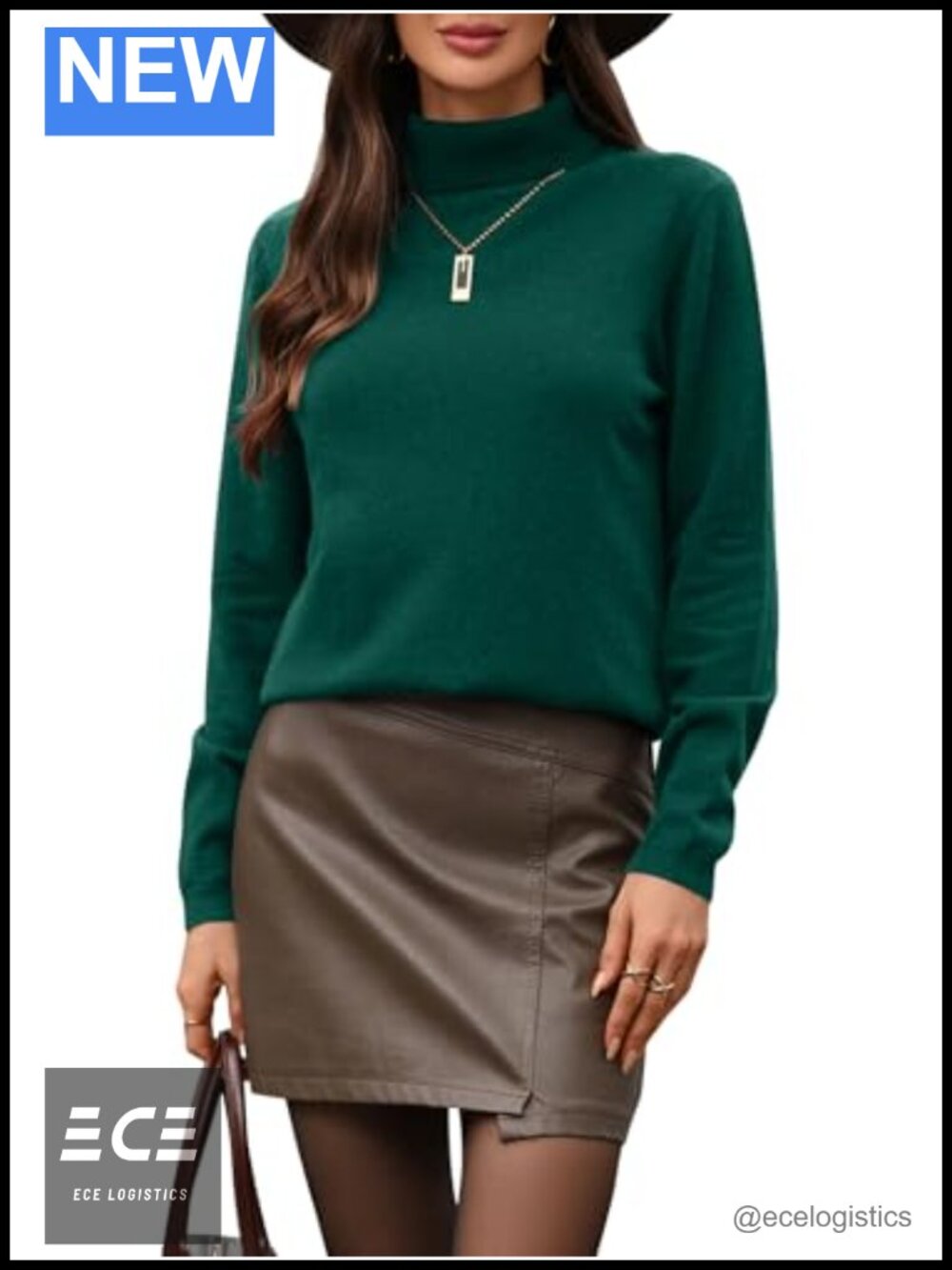 100% Wool Sweater Turtleneck Long Sleeve Pullover Fall Winter Top